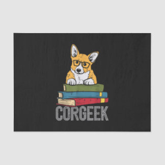 Papel De Seda Corgeek Book Lover Welsh Corgi Gracioso Perro Nerd
