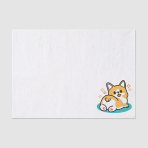 Papel De Seda Corgi Butt y Nap Vibes - Perro durmiente suave