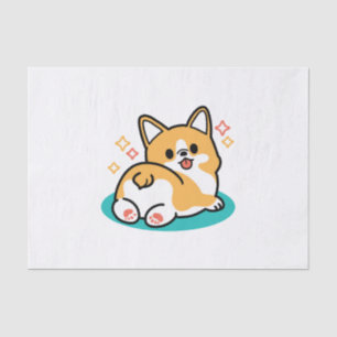 Papel De Seda Corgi Butt y Nap Vibes - Perro durmiente suave