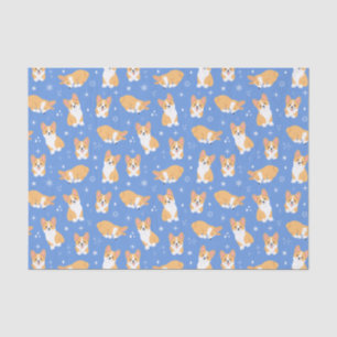 Papel De Seda Corgi Cuppy Dog Blue