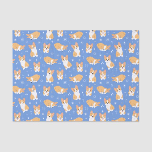 Papel De Seda Corgi Cuppy Dog Blue (Anverso)