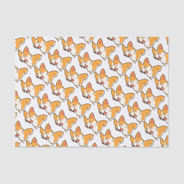 Papel De Seda Corgi feliz (Anverso)