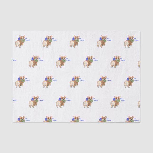 Papel De Seda Corgi "invitaciones conseguidas?" Papel seda (Anverso)
