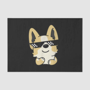 Papel De Seda Corgi Meme Pixel Gafas de sol Perro lindo