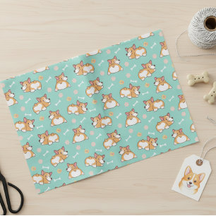 Papel De Seda Corgis Pequeños y Lindos