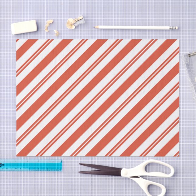 Papel De Seda Coro de Caña de Caramelo- Raya Diagonal Grande (Artesanía)