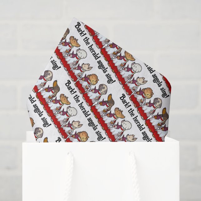 Papel De Seda Coro de Perros Divertidos ¡Ladra! Punzada de Dibuj (Bolsa de regalo)