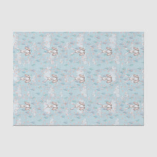 Papel De Seda Corona de conejito Nubes y gotas de lluvia - Azul