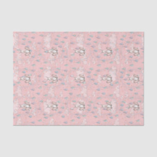 Papel De Seda Corona de conejito Nubes y gotas de lluvia - Rosa