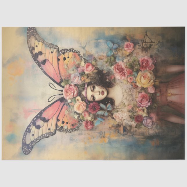 Papel De Seda Corona de mariposa (Anverso)