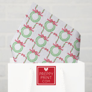 Papel De Seda Corona de Navidad de lazo de lunares rojos acuarel