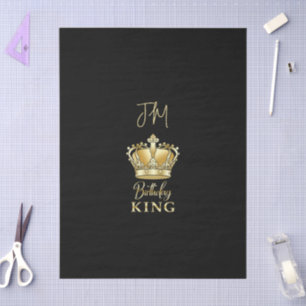Papel De Seda Corona de Oro del Rey del Cumpleaños Reina de Lujo