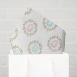 Papel De Seda Corona floral de huevo de Pascua acuarela