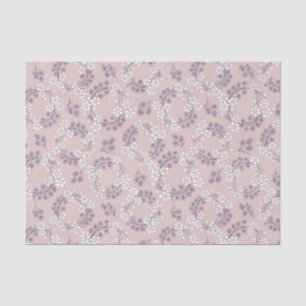 Papel De Seda Corona floral rosa polvoriento malva vintage shabb