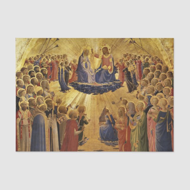 Papel De Seda Coronación de la Virgen por Fra Angelico (Anverso)