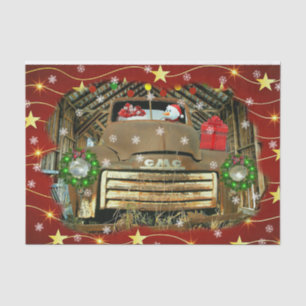 Papel De Seda Corren Navidades de Frosty's Vintage GMC en camion