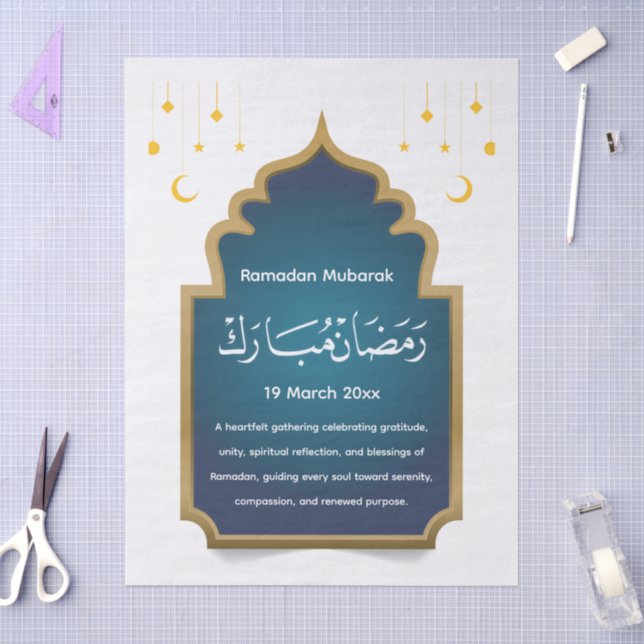 Papel De Seda Cortar Eid Mubara (Artesanía)