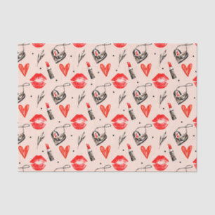 Papel De Seda Cosas Girales Labios de pintalabios (Serie Roja De