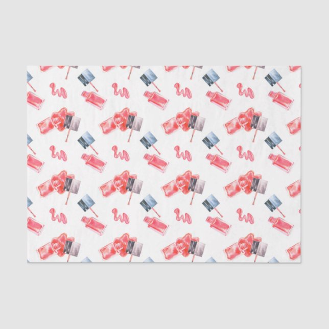 Papel De Seda Cosas Girly Nail Polaco (Diseño 33 Serie Roja) (Anverso)