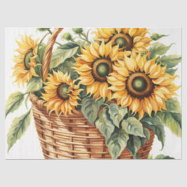 Papel De Seda Cosecha Cesta de Girasol