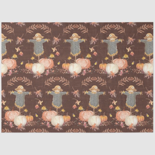 Papel De Seda Cosecha de calabaza de otoño de la hoja de otoño d (Anverso)