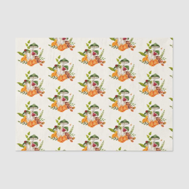 Papel De Seda Cosecha de champiñones silvestres (Anverso)