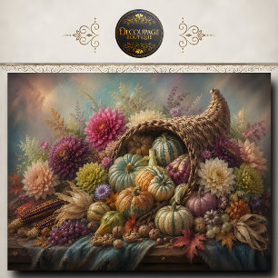 Papel De Seda Cosecha de Decoupage de la Cornucopia del Día de A