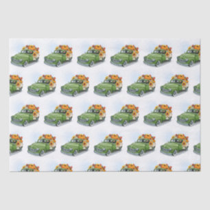 Papel De Seda Cosecha de otoño en un camión verde