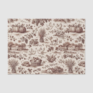 Papel De Seda Cosecha Toile Marrón Sepia