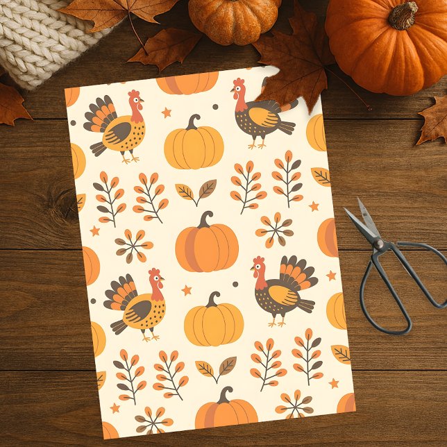 Papel De Seda Cosecha Turquía y Calabaza Acción de Gracias de Ar (Subido por el creador)
