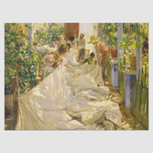 Papel De Seda Cosechando la vela por Joaquín Sorolla
