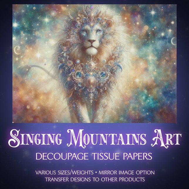 Papel De Seda Cosmic Lion King Decoupage (Subido por el creador)