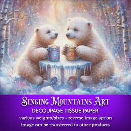 Papel De Seda Cosmos Osos Polares De Invierno Acogedores Con Dec