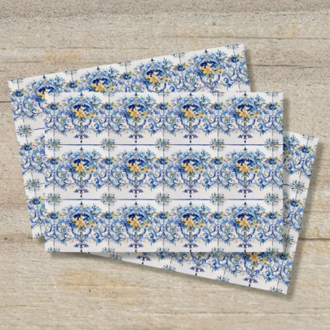 Papel De Seda Costa Amalfitana Italiana Azulejos azul y blanco (Subido por el creador)