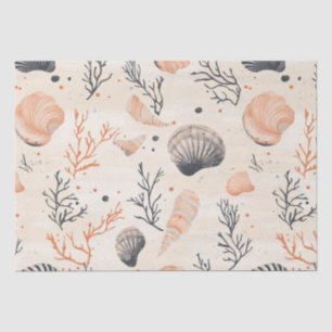 Papel De Seda Costa Rústica - Aguas marinas, pez estrella, arrec