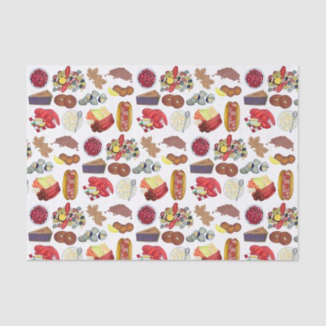 Papel De Seda Costero New England Foods Northeast America Estado (Anverso)