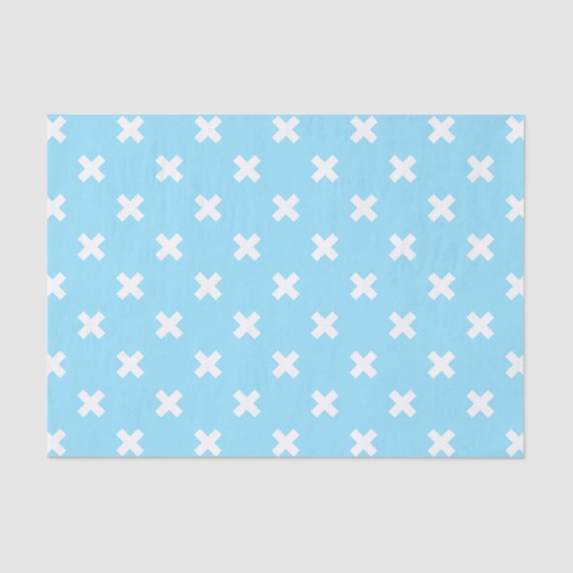 Papel De Seda Costillas blancas en azul bebé (Anverso)