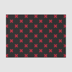 Papel De Seda Costillas de la cruz roja sobre el negro