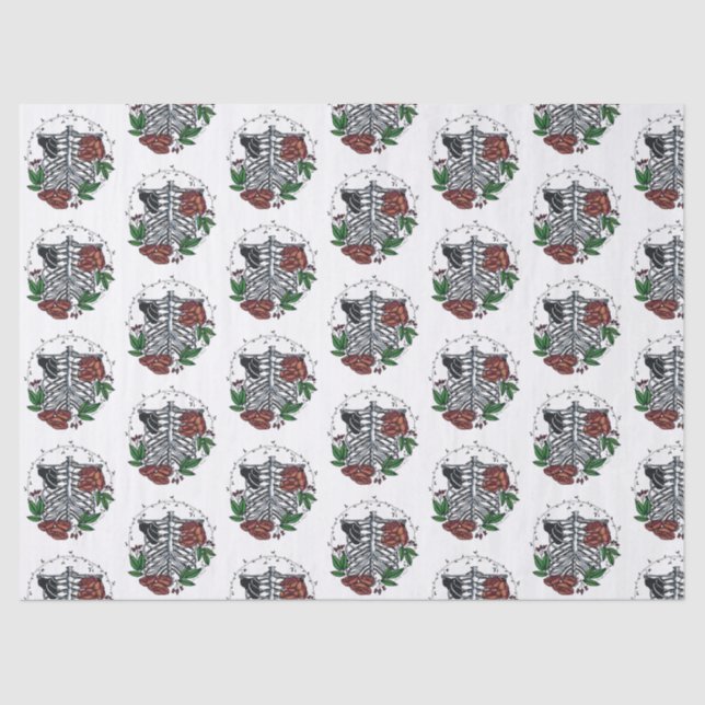 Papel De Seda Costillas florales (Anverso)