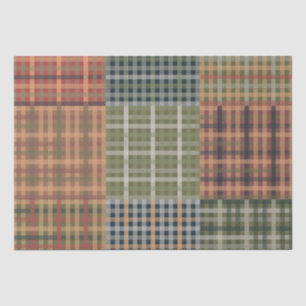 Papel De Seda Cosy Gingham Patchwork Otoño Patrón de Invierno