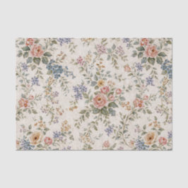 Papel De Seda Cottage Blush Blue Floral Pattern