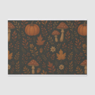 Papel De Seda Cottagecore caprichoso bosque de acuarela de hongo
