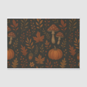 Papel De Seda Cottagecore caprichoso bosque de acuarela de hongo