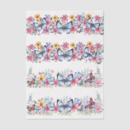 Papel De Seda Cottagecore Floral & Butterfly Elements Decoupage