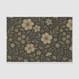 Papel De Seda Cottagecore floral oscuro acuarela sinusal