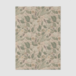 Papel De Seda Cottagecore Rústico Floral Botánico Verde Salvia