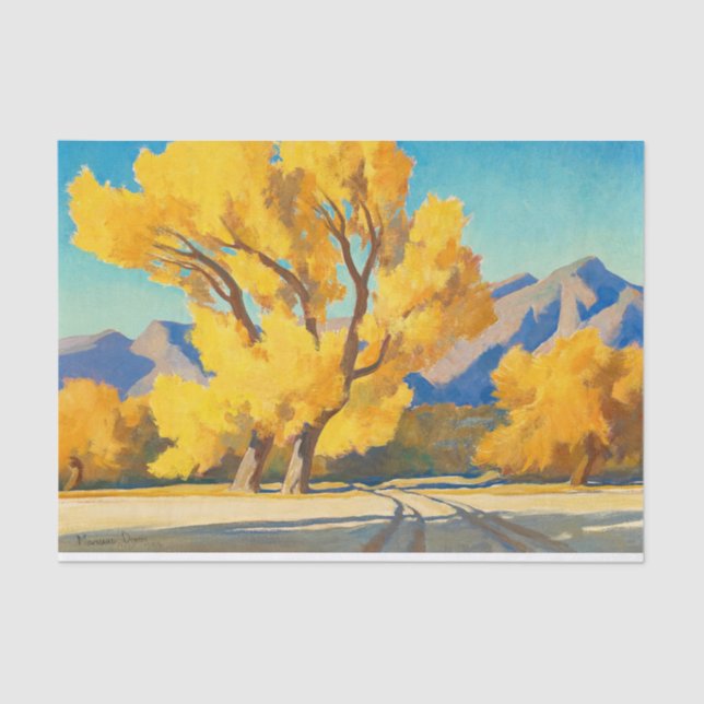 Papel De Seda Cottonwoods del desierto, Arizona, por Maynard Dix (Anverso)