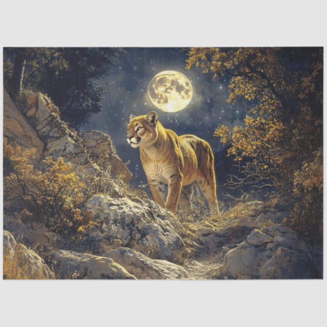 Papel De Seda Cougar en la página web Moonlight Wildlife Art Dec (Anverso)