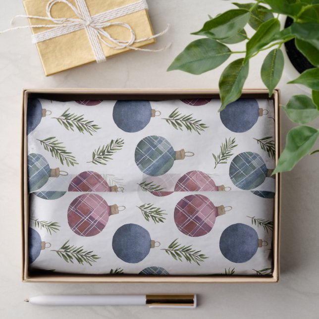 Papel De Seda Country Red Blue Ornaments Christmas (Regalo )