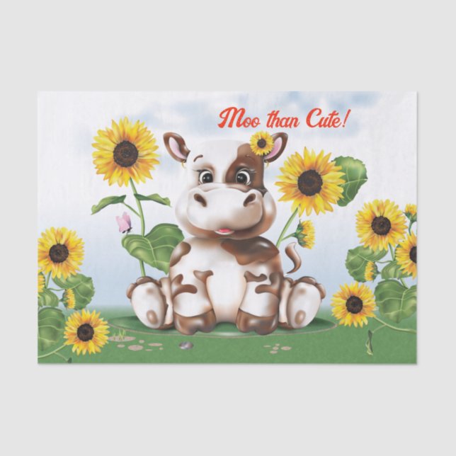 Papel De Seda Cow Sunflower (Anverso)